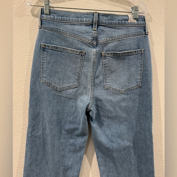 Frank & Eileen Monaghan Button Fly High Rise Raw Hem Straight Leg Mom Jeans 28 - Picture 9 of 14